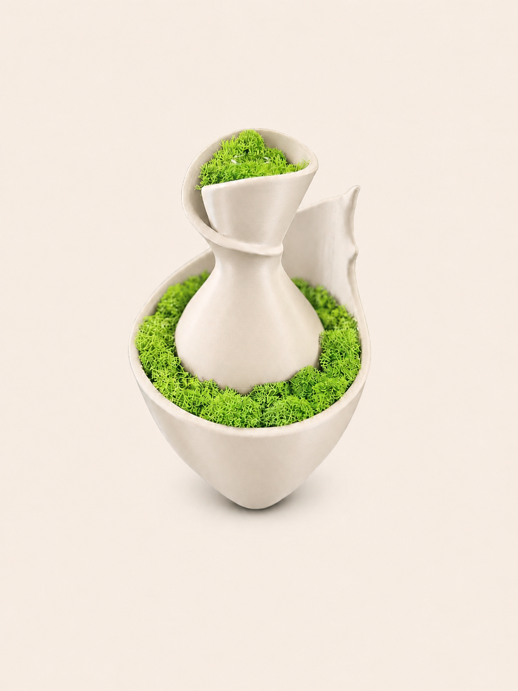 Gaia Vaza Decorativa 3D cu Licheni