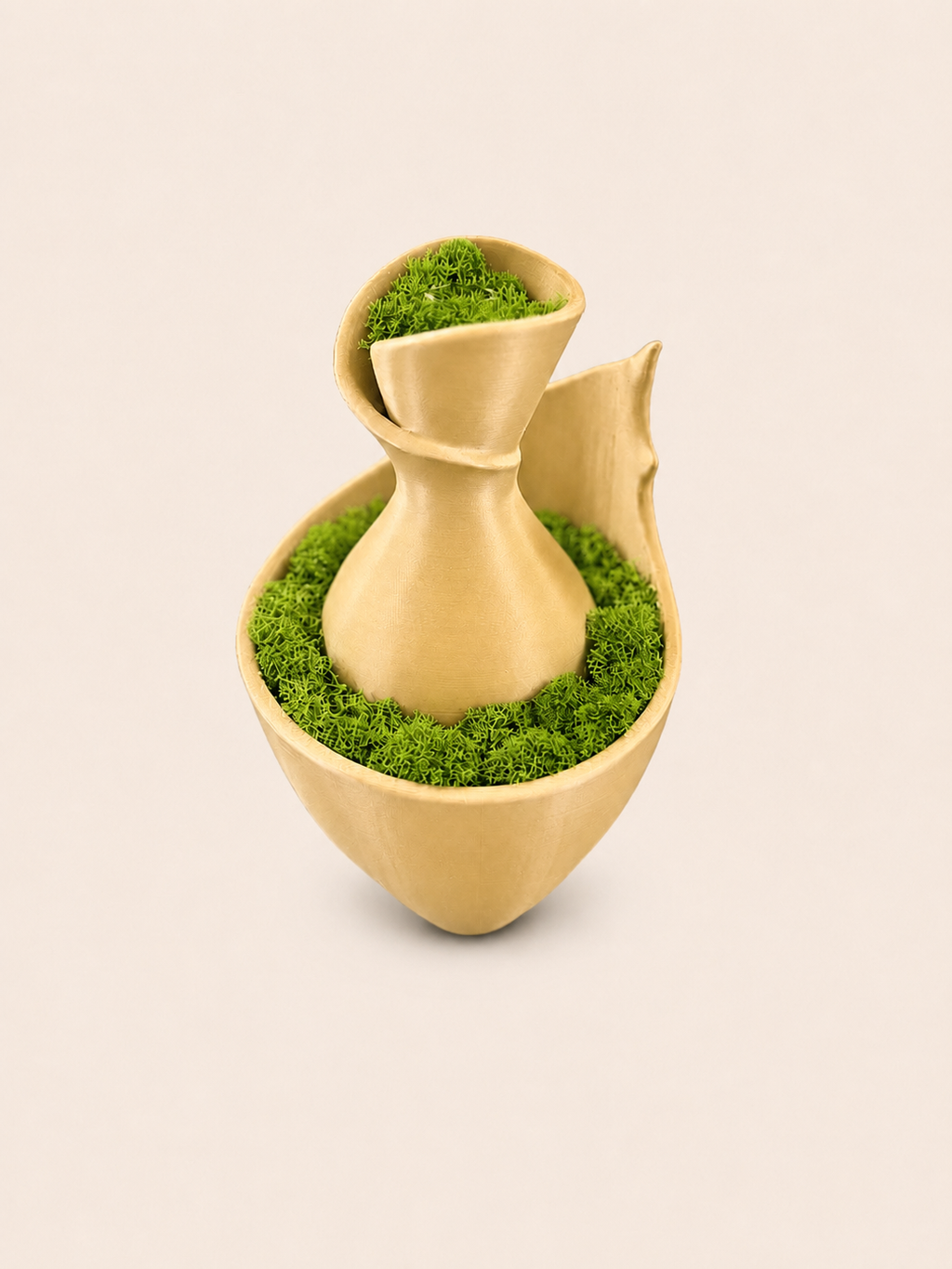 Gaia Vaza Decorativa 3D cu Licheni