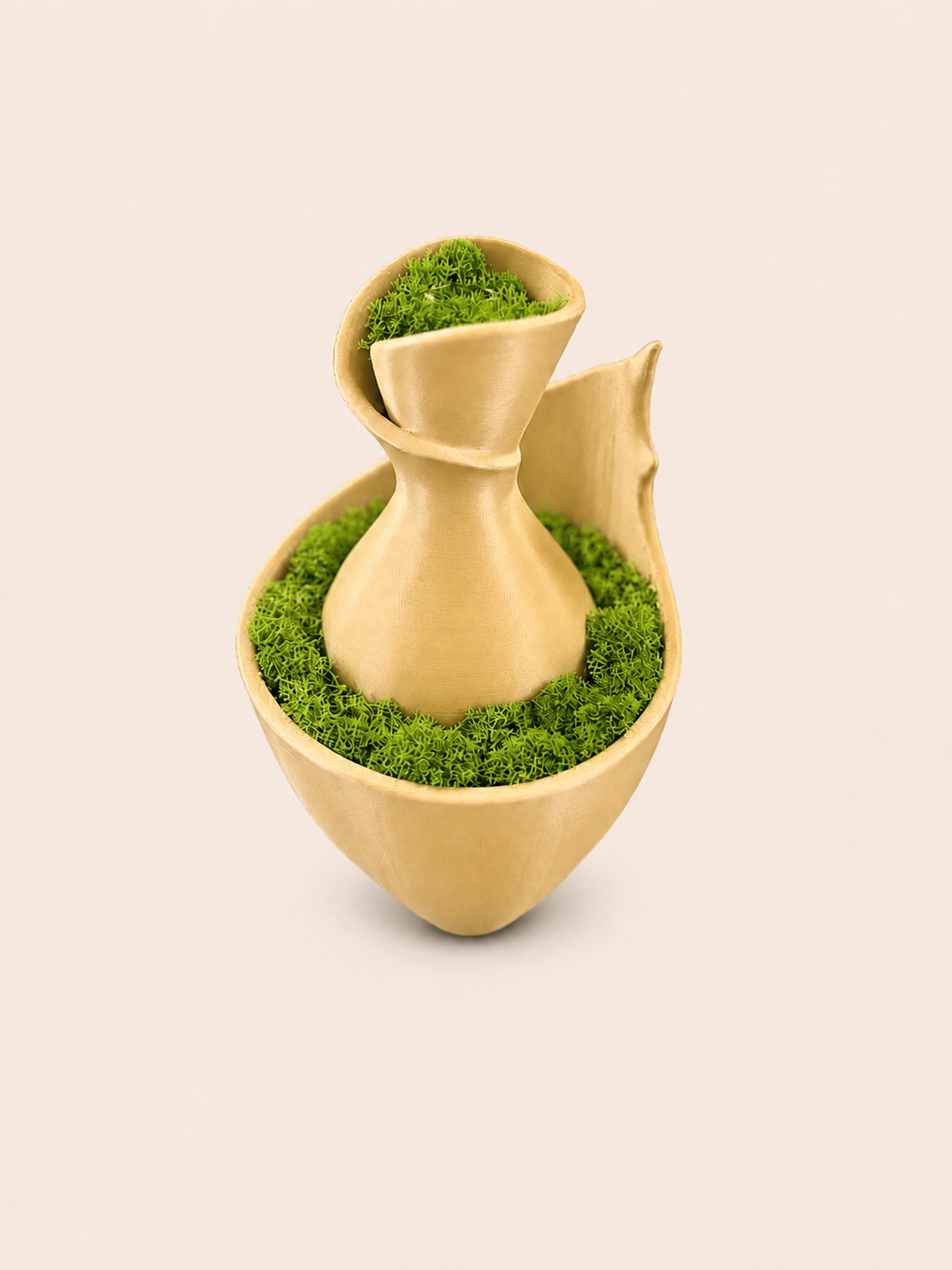 Gaia Vaza Decorativa 3D cu Licheni