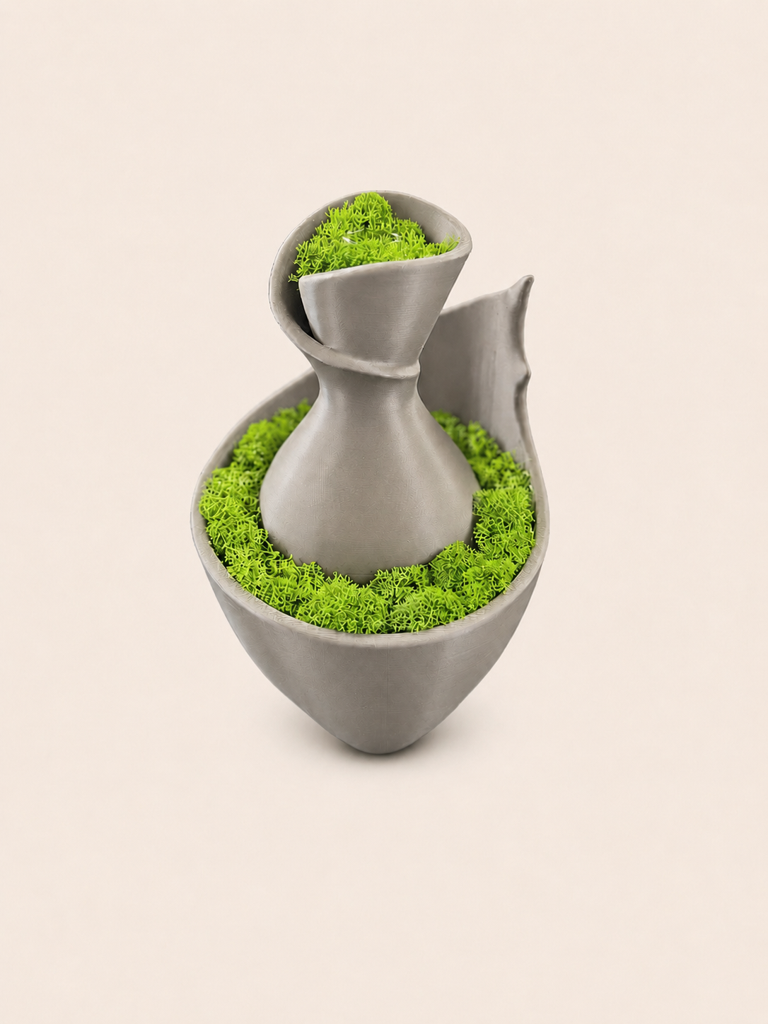 Gaia Vaza Decorativa 3D cu Licheni