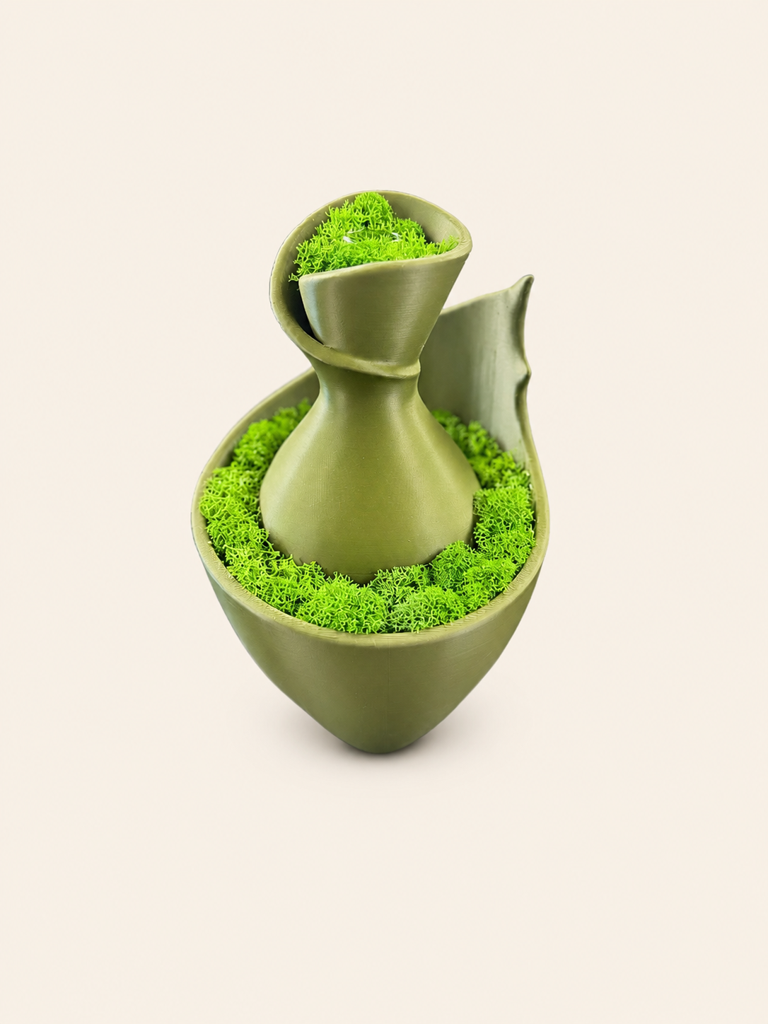 Gaia Vaza Decorativa 3D cu Licheni