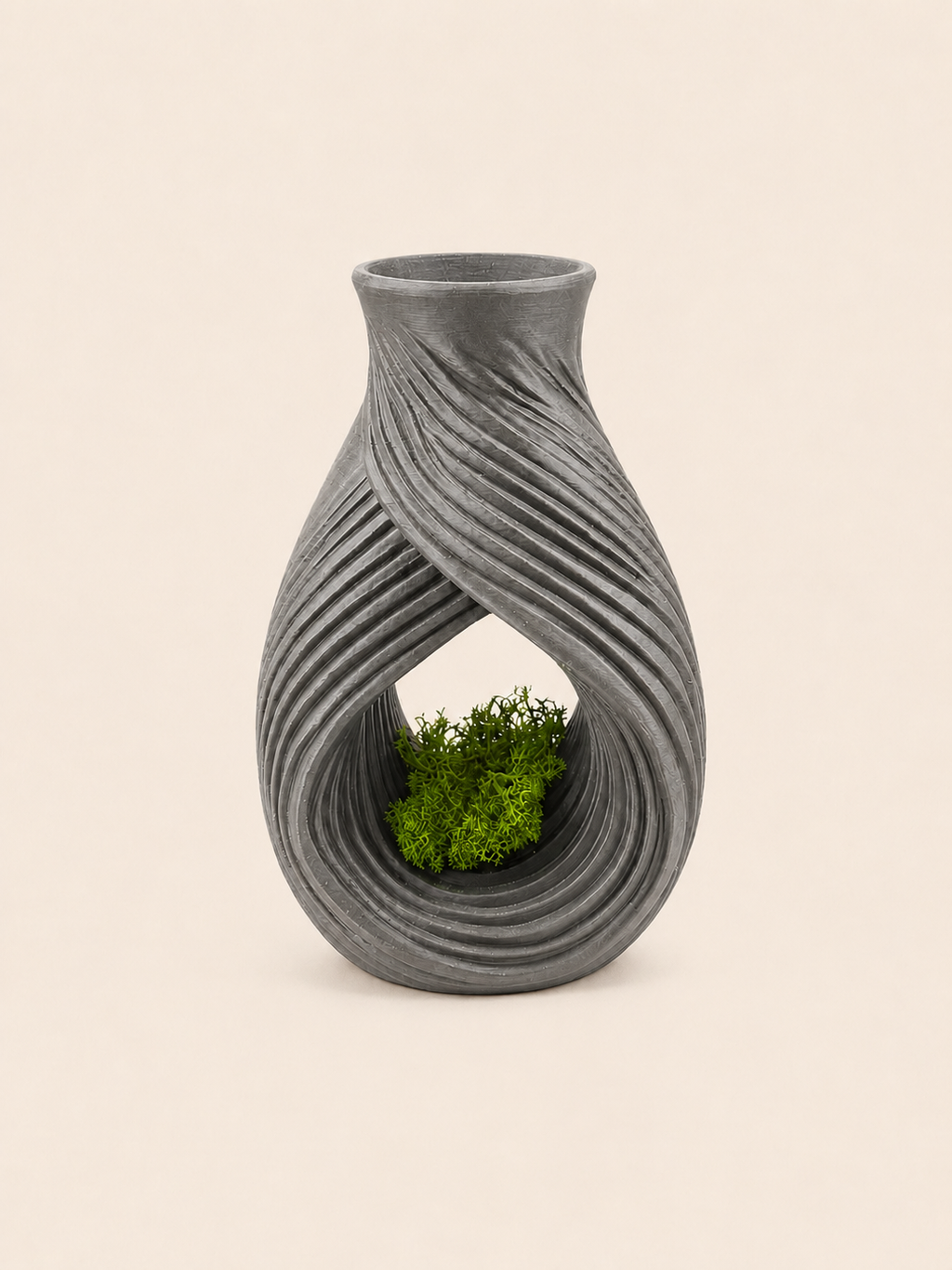 Velora Vaza Decorativa 3D cu Licheni