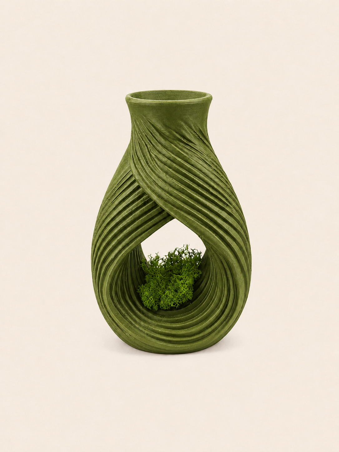 Velora Vaza Decorativa 3D cu Licheni