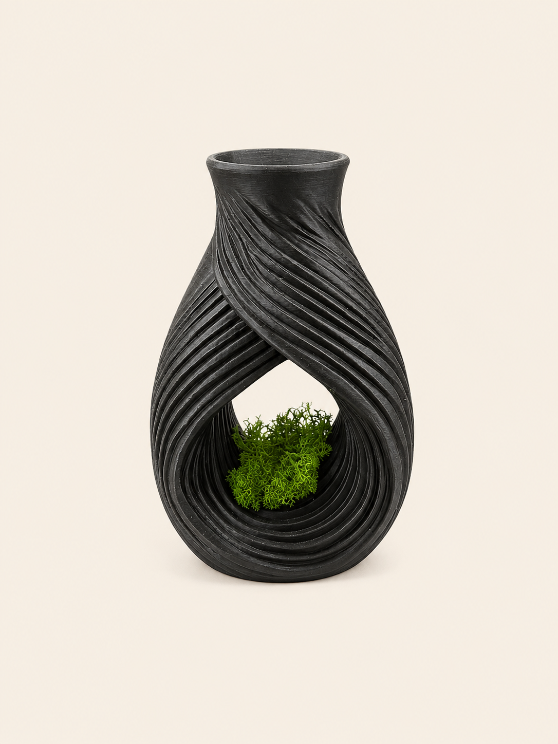 Velora Vaza Decorativa 3D cu Licheni